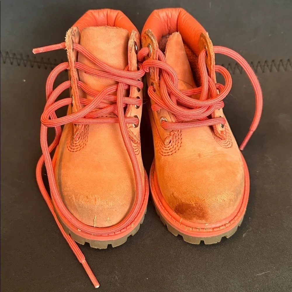 Toddler light red timberland boots size 6